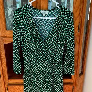 Ann Taylor Loft 3/4 Sleeve Faux Wrap Dress